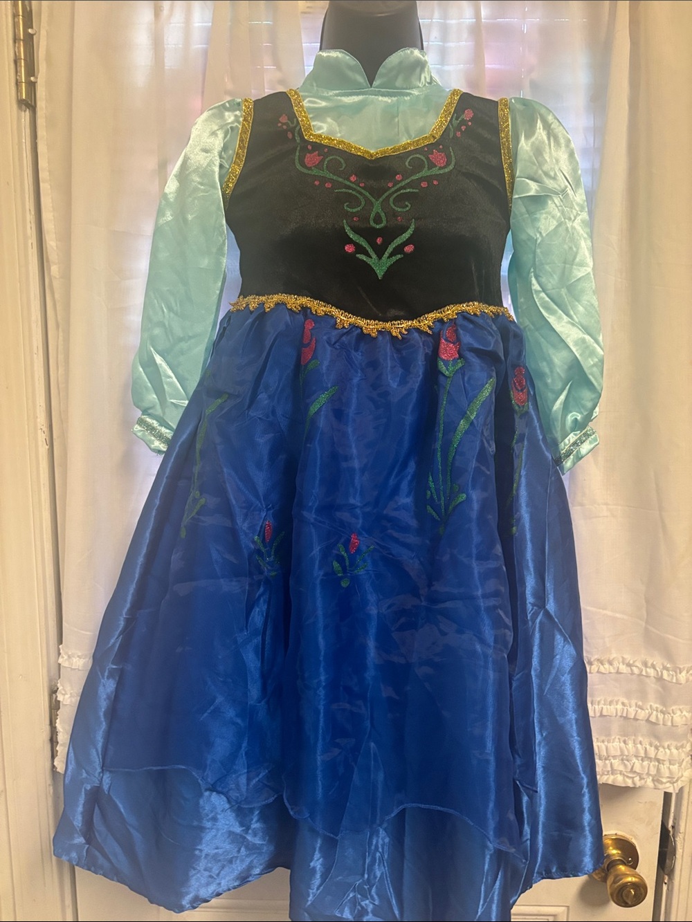 Frozen Anna Kids Blue & Teal Princess Costume Dress